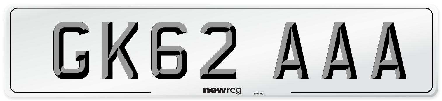 GK62 AAA Number Plate from New Reg